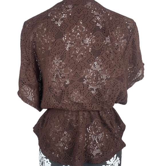 Knitted Peplum Brown Top - Picture 13 of 14